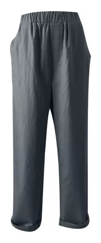 Pantalones De Vestir De Mujer Pantalones De Algodón Y Lino D