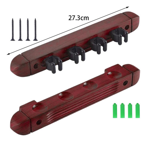 Pool Cue Rack Garra Soporte Para Caña De Pescar Madera Rojo