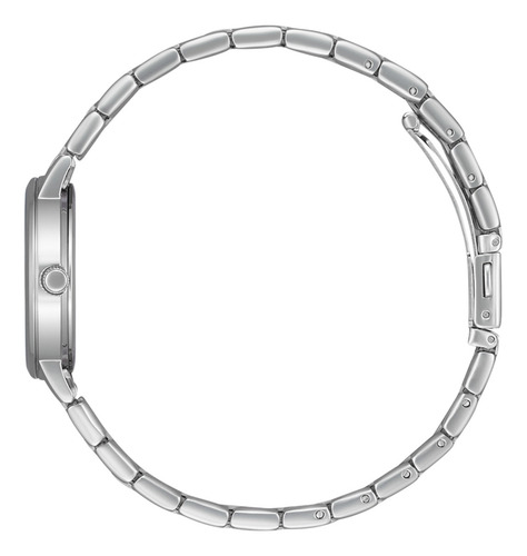 Citizen White Dial Ladies Dress Eu6090-54a Correa Plateado Bisel Plateado Fondo Blanco