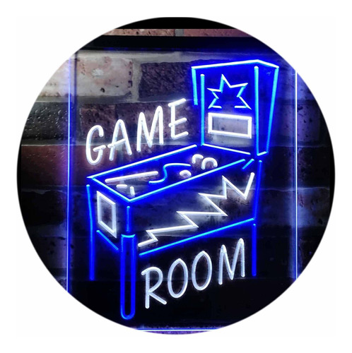 Señal Neon Led Doble Color Para Sala Juego Pinball Man Cave