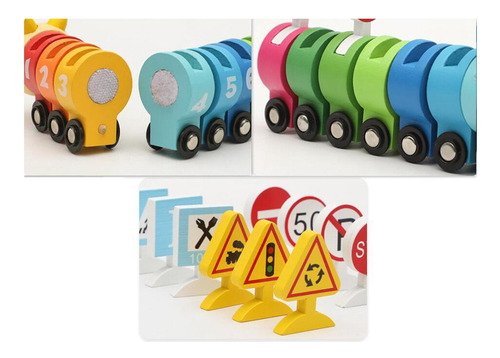 Juego De Vagones De Tren De Madera, Juguetes De Tren