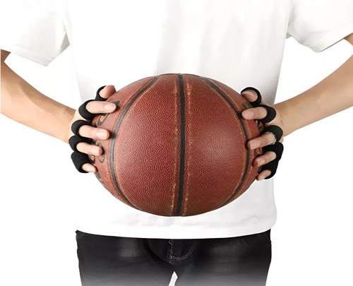 Protector De Dedos Deportivo Básquet Vóley Alivia El Dolor Negro Ajustable