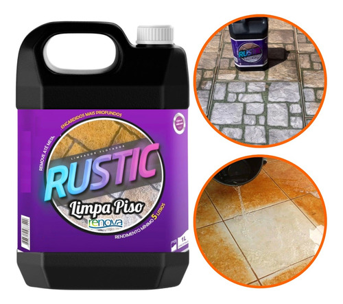 Limpa Pisos Pedras Remove Encardido Esforço Rustico 5 Litros