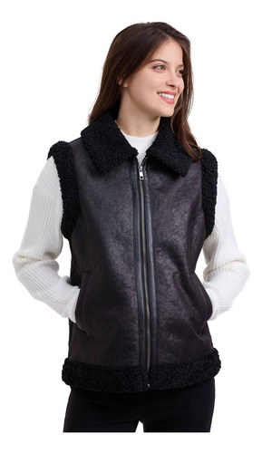 Chaqueta Mujer Pu Corta Negro Fashion's Park