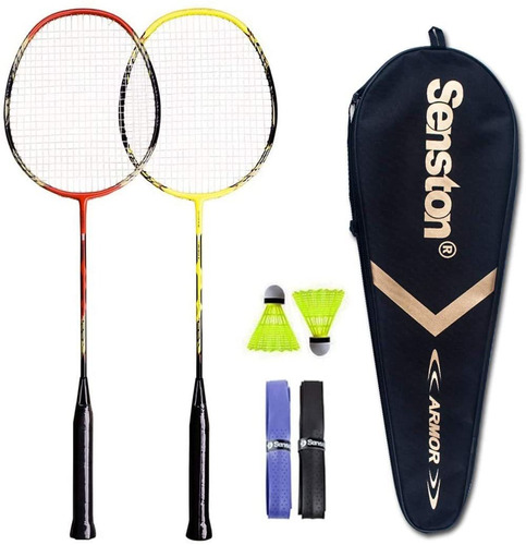 Set De Badminton 2 Raquetas + 2 Plumas + Bolso Senston 