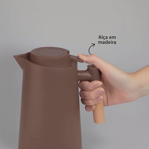 Garrafa Térmica Bule 1 Litro Parede Dupla Branca