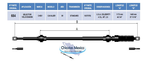 Chicote Caja Velocidadescavalier Chevrolet 1989 Estandar