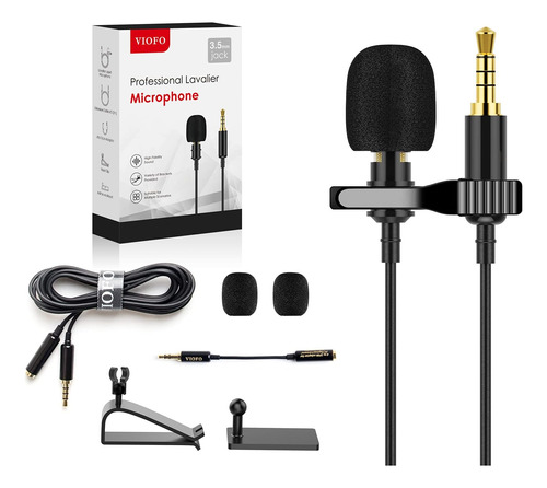 Viofo Kit De Micrófono De Solapa Lavalier Profesional Micróf