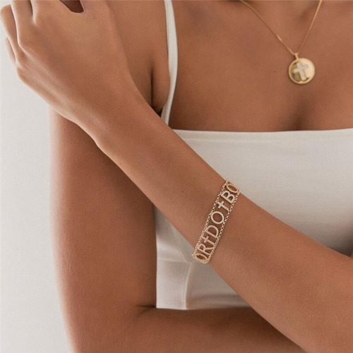Pulseira Senhor Do Bonfim Cravejada Zircônias Banho Ouro 18k
