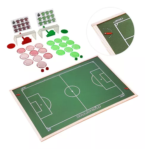 Futebol de Botão Jogo 3 Times Trave Brinquedo Infantil Kit