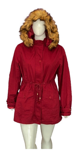 Parka De Frio Sobretudo Plus Size Capuz Pelinho Removível