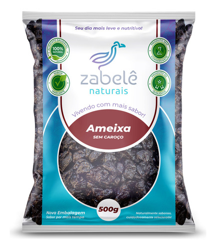 Zabelê Naturais Ameixa 500g Premium 100% Zero Açúcar