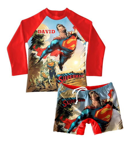 Conjunto De Traje De Baño Niño Superman