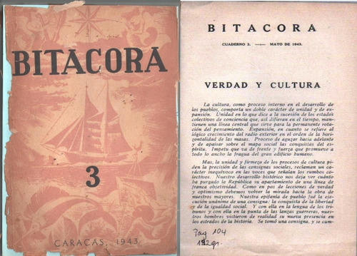 Bitacora Numero 3 Mayo De 1943 Caracas