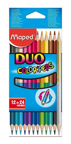 Lapices Pinturitas Maped Duo Bicolor X 12 Largos 24 Colores