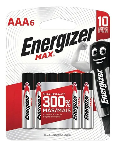 Pila Bateria Alcalina Max Aaa X 6 Unidades Energizer