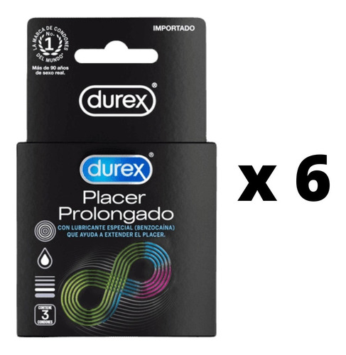 Durex Placer Prolongado Pack De 18 Condones Preservativos