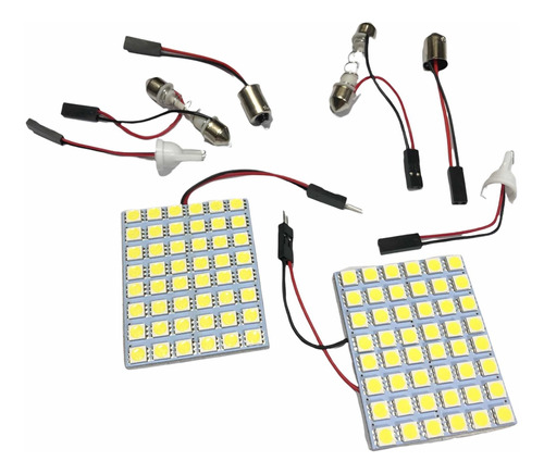 Set 2 Plafón 48 Led Smd Luz Interior Domo 12v Auto Camioneta