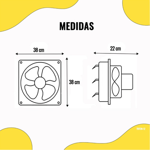 Extractor De Aire 12 Pulgadas Tritón Masterfan