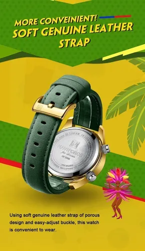 Naviforce Luxury Sport Cronógrafo Relojes De Cuero Para Homb
