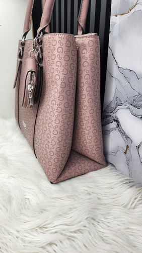 Bolsa Guess Se846008 Nueva 100 % Original Con Etiqueta Taupe Estampado Níquel Taupe