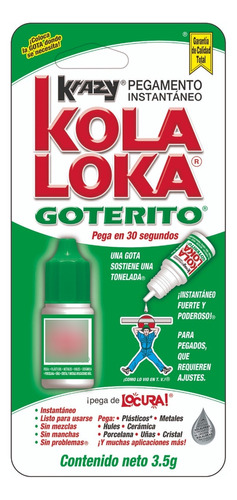 Pegamento Kola Loka Goterito 3.5 Gramos En Blister 1 Pieza