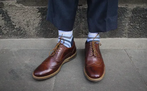 Zapato Caf Para Hombre Tipo Bostoniano Brogue Marca Gino