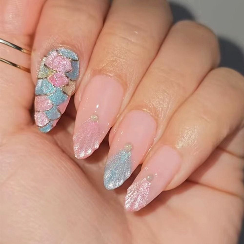 24 Peças De Unhas Postiças, Estilete, Unhas Falsas, Preta, R