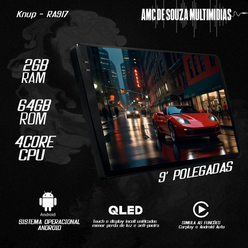 Central Multimidia Civic 01/05 9p Android 2gb 64gb Carplay