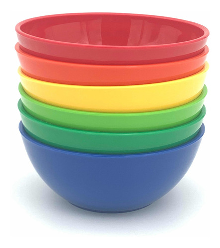 Platos Tazon Bowl Plastico Polipropileno Colores 14cm 6pz