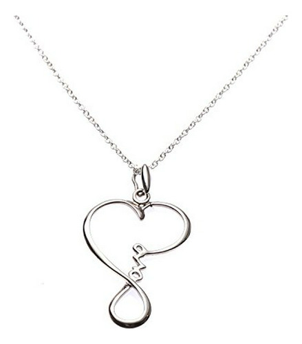 Collar - 925 Sterling Silver Infinity Heart Love Pendant Nec