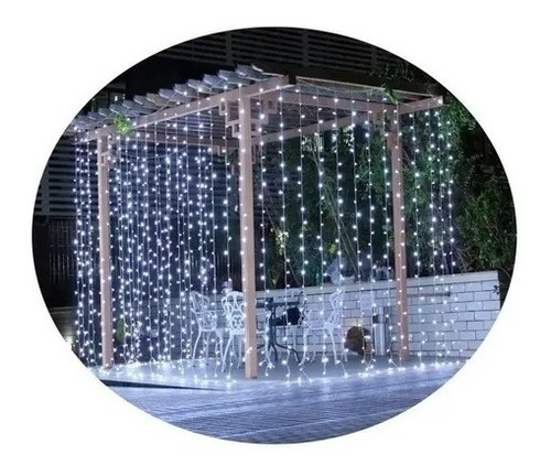 Cortina Luz Hada Decorativa Led Solar 3x3m Blanco