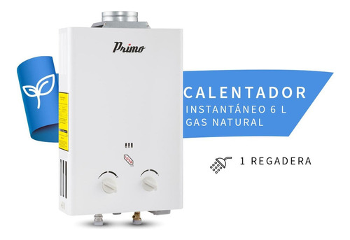 Calentador Instantáneo Primo 6 L Para Gas Natural