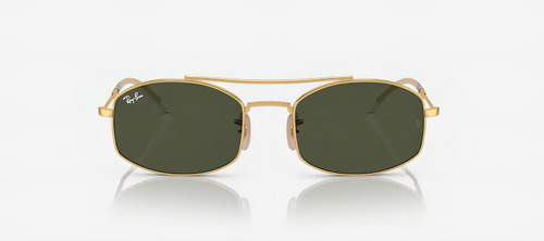 Anteojos de sol Ray-Ban RB3719 diseño Dijes Ovalados armazón oro pulido y lente verde