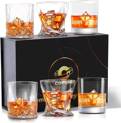 Coplib Juego De 6 Vasos De Whisky Con Caja De Lujo