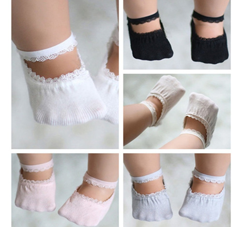 Calcetines De Encaje Para Bebés, Calcetines Antideslizantes