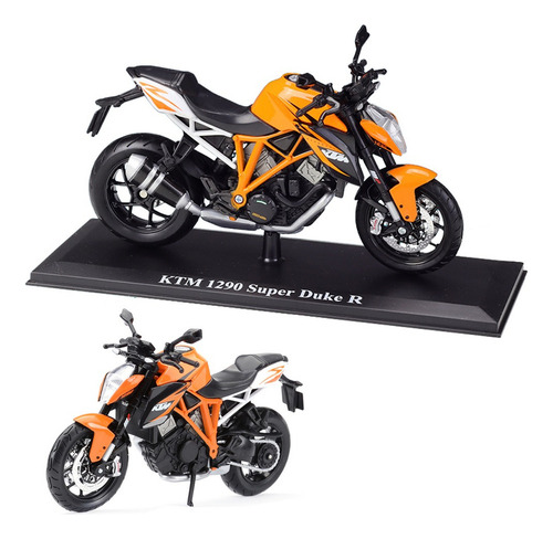 Ktm 1290 Super Duke R Miniatura Metal Moto Con Base 1/12