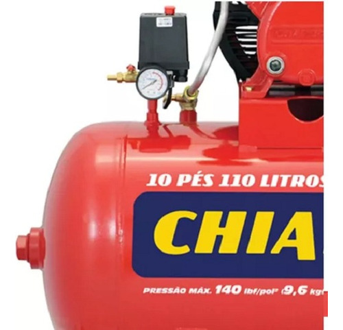 Compressor 10 Pés 140 Libras Chiaperini Red 100 Litros 2 Cv
