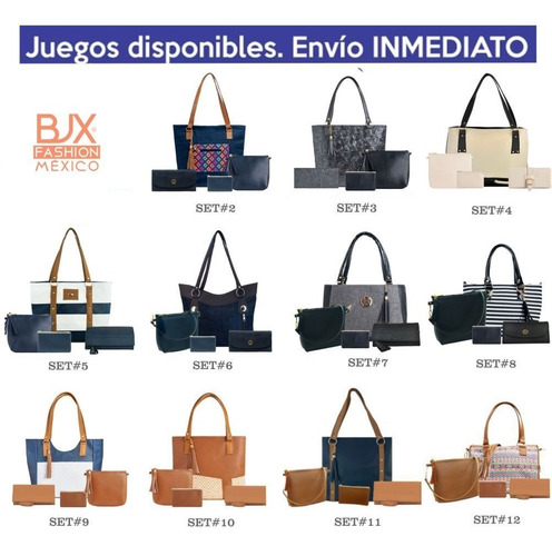 Imagen 6 de 6 de 10 Set De 4 Piezas C/u Bolsa Cartera Cosmetiquera Monedero