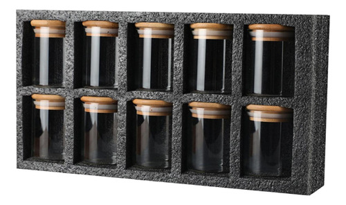 Juego De 10 Botes De Té De Vidrio Con Tapa Para Salón De