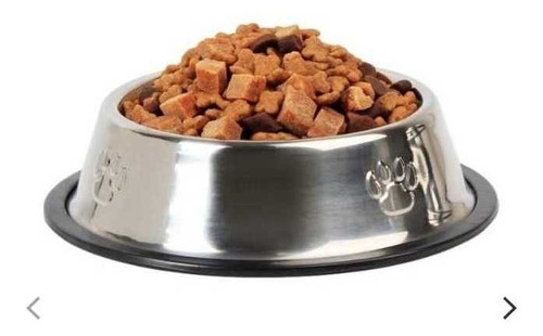 Plato Acero Inox Con Goma Antideslizante 25cm Perro Y Gato