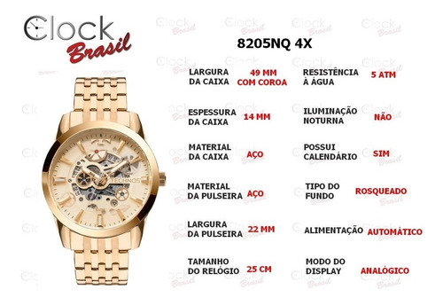 Imagem 5 de 7 de Relógio Technos Automático - 8205nq/4x