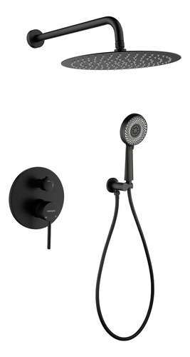 Juego De Grifo De Ducha Negro Mate, Sistema De Ducha De Lluv