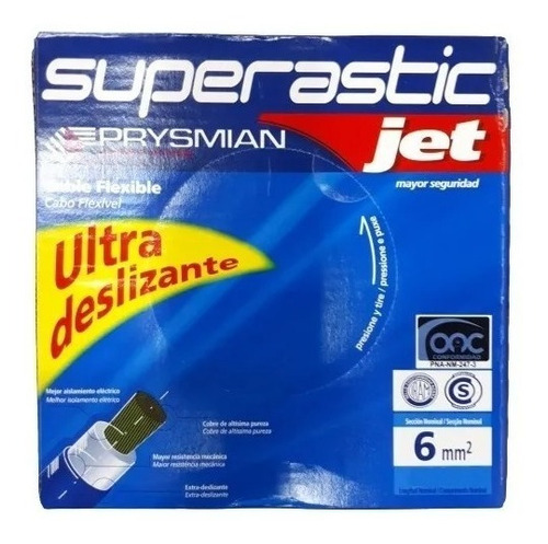 Cable Unipolar 6mm Pirelli Prysmian Superastic Celeste X100m