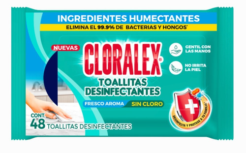 Toallas Húmedas Desinfectantes Cloralex Con 48 Toallitas