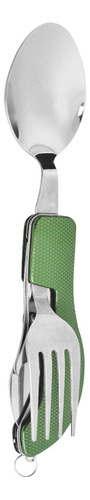 Utensilio De Camping Cuchillo Cuchara Tenedor Compacto Verde