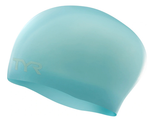 Gorra De Natacion Para Cabello Largo De Silicon Tyr Color Azul Claro Diseño De La Tela Liso Talla Unitalla
