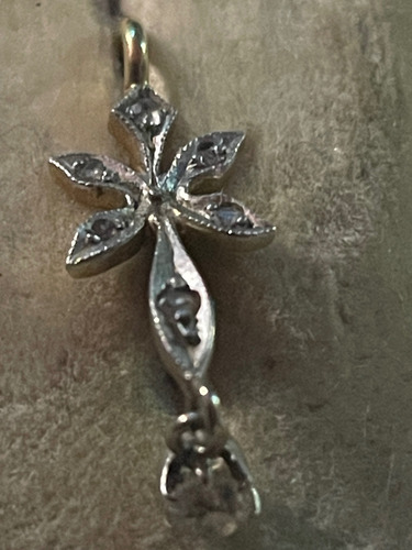 Antiguos Aros En Oro 18 K Con Diamante Talla Antigua 0,10 Ct (Usado)