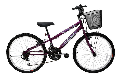 Bicicleta Feminina Aro 24 21 Marchas Bella 310915 Cor Violeta