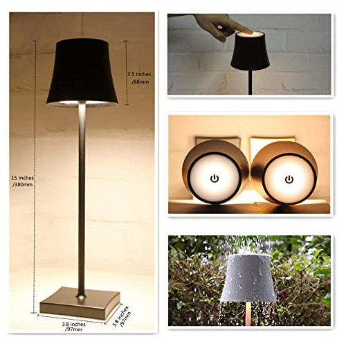 Led Desk Lamp, Cordless Table Lamp, Rechargeable, Dimma...